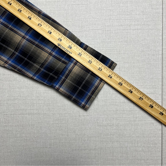 Wrangler Blue and Brown Casual Button‎ Down Shirt - Picture 5 of 8